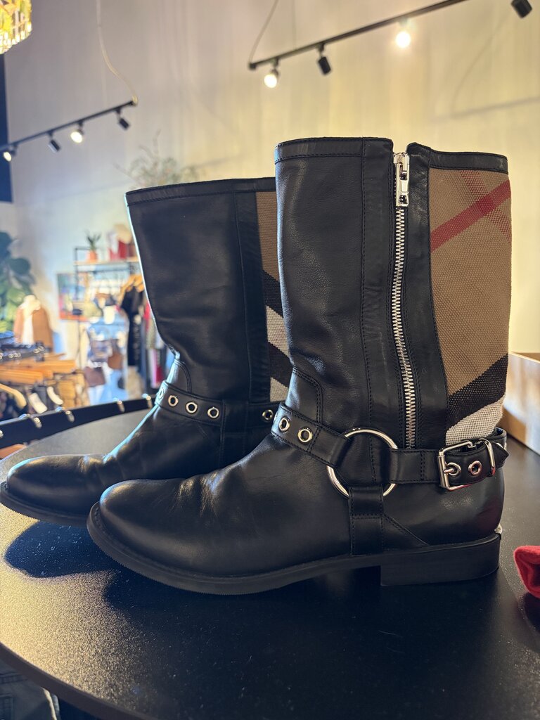 Check Leather Belted