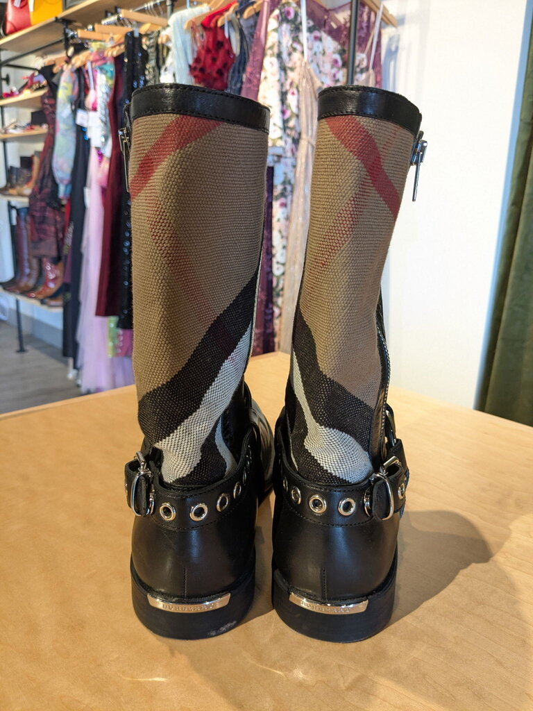Check Leather Belted